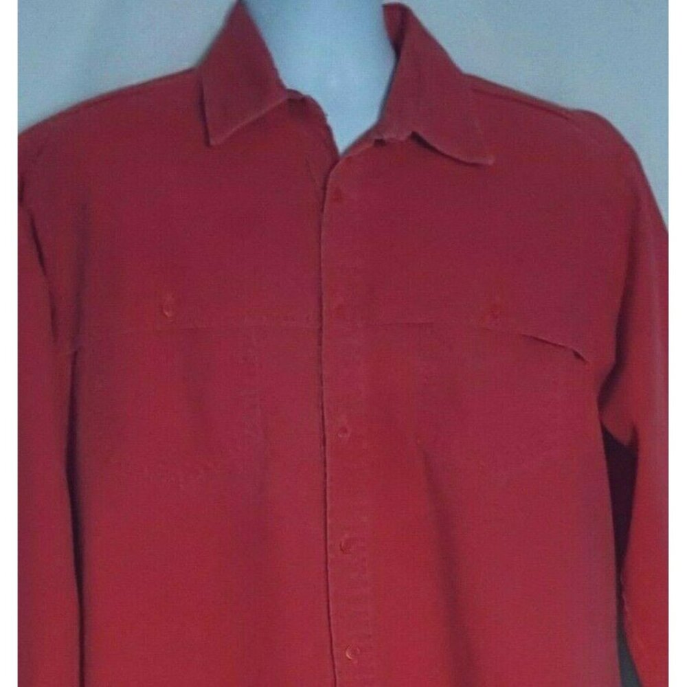Vtg Cowboys Only Denim Shirt L Long Sleeve Button Up Red Cape Rockabilly USA